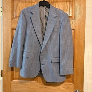Haggar Imperial Athletic Fit Sport Coat Blazer Blue Gray Houndstooth Men’s 40R